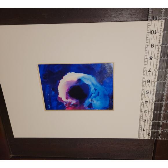 Abstract Wall Art Painting on Photo Paper by Local Artist in Purples and Blues - Picture 5 of 6